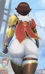 1girls armor ass ass_focus background_characters big_ass brown_hair bubble_butt chichae clothing dat_ass ethan69_(artist) female female_focus female_only fiorayne huge_ass monster_hunter monster_hunter_rise rear_view thick_thighs tight_clothing tight_pants wide_hips