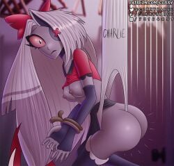 ass coxxy hanging_wedgie hazbin_hotel vaggie_(hazbin_hotel) wedgie