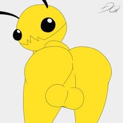 1boy alien alien_hominid_(character) animated anthro ass balls deadxqueen genitals gun male male_only newgrounds presenting presenting_hindquarters ranged_weapon spanking video_games weapon yellow_body