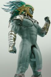 1boy 3d big_penis body_markings icedev kotal_kahn male male_focus male_only mortal_kombat muscular muscular_male pecs pubic_hair solo uncensored uncut yaoi