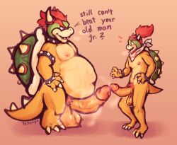 2022 abs armlet balls beard belly big_balls big_belly big_penis bodily_fluids bowser bowser_day bowser_jr. bracelet claws collar dragon duo facial_hair father father_and_child father_and_son gay genitals hair hi_res horn hyper incest jewelry koopa male male/male male_only mario_(series) multicolored_body musk musk_clouds nintendo nipple_piercing nipples parent parent_and_child penis piercing pubes red_hair reptile saggy_balls scalie shell son spiked_collar spikes sweat sweaty_balls sweaty_belly sweaty_genitalia tan_body teitoryu turtle vein veiny_penis video_games yaoi