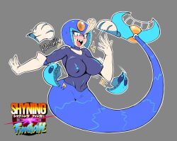 big_breasts blue_eyes breasts female helmet mega_man mega_man(classic) mermaid mermaid_tail shyning_fingah splash_woman tagme