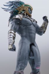 1boy 3d big_penis body_markings icedev kotal_kahn male male_focus male_only mortal_kombat muscular muscular_male pecs pubic_hair solo uncensored uncut yaoi