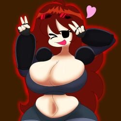 >_< adorable agent_gf_(friday_night_funkin) ass_expansion ass_inflation big_breasts big_butt breast_expansion breast_inflation cute female female_only fnf fnf_mods friday_night_funkin friday_night_funkin_mod girlfriend_(friday_night_funkin) huge_ass huge_breasts huge_butt lazygoodra sex squish