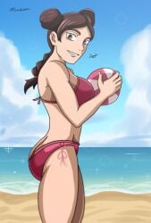 1girls beach_ball braid braided_ponytail breasts danielfs5 double_bun female female_only hair_bun holding_beachball holding_object long_hair naruto naruto:_the_last naruto_(series) naruto_shippuden ocean ponytail sand sea seaside side_view sideboob solo solo_female solo_focus tenten tied_hair water