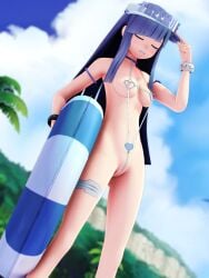 1girls 3d_(artwork) belly_button female floatie functionally_nude light-skinned_female light_blue_hair light_skin long_hair lrvtledhol mages. mmd neptunia_(series) nipples small_breasts solo