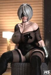 1girls 3d android ass big_ass big_breasts big_nipples breasts curvaceous female female_only hagiwara_studio large_areolae nier nier:_automata nier_(series) puffy_nipples robot_girl sexbot solo solo_female tagme thick_thighs white_hair yorha_2b