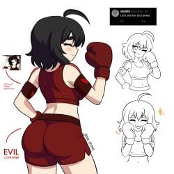 big_ass boxer boxer_shorts boxing_gloves bubble_butt claire_(alxarts) closed_eyes cute evil_container happy original original_character sexy victory_pose