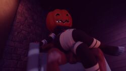 1boy 1girls 3d 3d_animation animated bouncing bouncing_on_penis chair chair_sex cum_inside from_behind halloween in_heat monsterbox nile_(in_heat) pumpkin pumpkin_head sonatnsfw sound tagme vaginal_penetration video