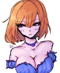 2024 artist_self-insert artist_upload big_breasts bigoldstinker blush breasts cleavage highres ibispaint_(artwork) ibispaintx looking_at_viewer neutral_expression oc original original_artwork original_character self_insert self_upload sfw short_hair transparent_background