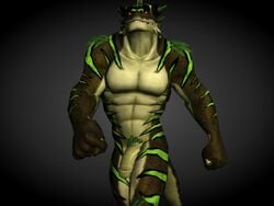 1boy anthro brelo_(artist) dragon everquest fabfelipe iksar male male_only muscles nude penis pose solo