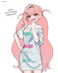 1girls blush cheesiestgirl disgusted english_text female female_only hair_ornament heartsync judging kumu_cotton light-skinned_female light_skin like_and_retweet like_icon open_mouth pink_eyes pink_hair retweet_icon solo speech_bubble text virtual_youtuber
