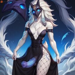 1futa ai_generated animal_genitalia_on_humanoid athletic athletic_futa big_penis black_dress blue_penis fishnets furry futa_only futanari goat goat_humanoid horsecock horsecock_futa horsecock_on_humanoid huge_cock human_with_animal_genitalia human_with_horsecock intersex kindred large_penis league_of_legends mask masked_futa patreon patreon_username penis velour_ai white_body white_fur white_hair
