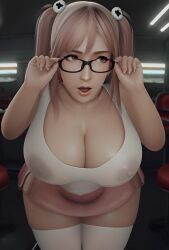 1girls 3d ai_assisted ai_generated animated audio breasts breasts_bigger_than_head dead_or_alive english_voice_acting female female_only generalbutch glasses grok hair_ornament honoka_(doa) huge_breasts koei_tecmo leaning leaning_forward mp4 nipples nipples_visible_through_clothing pink_hair pink_skirt pov pov_eye_contact red_eyes skirt sound tagme tank_top tecmo thick_thighs thighhighs thighs twintails video voice_acted voluptuous voluptuous_female