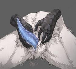 2025 animal_genitalia anthro biped bodily_fluids claws crotch_shot digital_drawing_(artwork) digital_media_(artwork) dragon erection faceless_anthro faceless_character faceless_male fluffy fur furred_dragon furred_scalie genital_fluids genital_shot genital_slit genitals ishimaurell male monotone_background mythological_creature mythological_scalie mythology navel penis penis_shot precum ribbed_penis scalie signature simple_background solo spread_legs spreading tapering_penis white_body white_fur