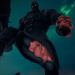 accidental_exposure cock_ring edit foreskin looking_down male male_only nemesis_(resident_evil) penis_focus screenshot_edit