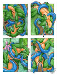 2010 acidapluvia anus dragon dragoness female green heart nude oral penetration pussy rape tentacle_rape upside-down vaginal_penetration