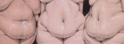 3girls bbw belly belly_fat belly_fetish belly_focus belly_overhang big_belly chubby chubby_female cum_drip cum_in_navel cum_on_belly cum_on_body deep_navel fat fat_belly fat_female fat_fetish fat_rolls fat_thighs female female_focus female_only flabby_belly navel_fuck overweight_female steely_bird