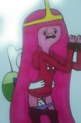 adventure_time backpack bag bassguy_(artist) cartoon_network clothing female finn_the_human from_behind hand_drawn hands_in_hair human male pale_skin panties_down pants_down princess_bubblegum sex tagme vagina vaginal vaginal_penetration