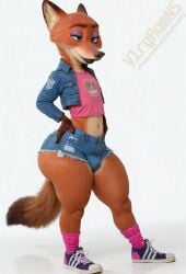1boy ai_generated animated anthro big_ass black_lipstick bulge bulge_through_clothing disney elbow_gloves eyelashes femboy fox fox_tail furry furry_male huge_ass jean_shorts jeans lipstick makeup male nick_wilde no_sound purple_eyeshadow red_body red_fox red_fur solo solo_male tagme tail thick_eyelashes thighhighs video vlrgromns zootopia zootropolis
