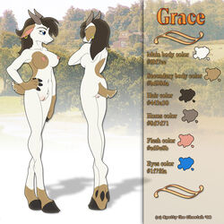 2008 ass blue_eyes breasts brown brown_hair ear_piercing earring female furry goat grace_(spotty_the_cheetah) hair hooves horns long_hair model_sheet piercing pussy solo spotty_the_cheetah tail unguligrade white_fur