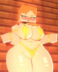 1female 1girls 2026 3d alex_(minecraft) bell_collar belly_piercing big_ass big_breasts bikini bikini_bottom bikini_top blocky_body blush breasts collar coresvoid curvaceous curvaceous_body curvaceous_female curvaceous_figure curvaceous_hips curvaceous_thighs curvy curvy_body curvy_female curvy_females curvy_figure curvy_hips curvy_thighs digital_media_(artwork) female gold gold_bikini green_eyes hand hand_between_breasts hand_on_breast hi_res horny horny_female human human_female human_only light-skinned_female light_skin looking_at_viewer microsoft mine-imator minecraft mojang nipple_piercing open_mouth orange_eyes orange_hair pierced_belly_button piercing posing pussy self_upload shadow smooth_skin square_head thick_thighs twitter_link vagina wide_hips wooden_wall