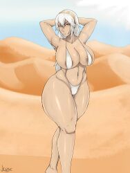 1girls ;o alternate_color alternate_costume alternate_eye_color alternate_hair_color armpits arms_behind_head arms_up bare_arms bare_legs bare_thighs barefoot bikini breasts cleavage curvy dark-skinned_female dark_skin desert female female_only fire_emblem fire_emblem_awakening grey_bikini grey_hair grey_swimsuit hairband hairless_pussy huge_breasts jozne legs long_hair looking_at_viewer lucina_(fire_emblem) nintendo one_eye_closed outdoors pose red_eyes revealing_clothes sideboob sweat swimsuit thick_thighs thighs very_long_hair voluptuous wink