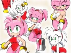 amy_rose anthro big_ass cute gym_uniform medium_breasts nude nude_female pepamintop piko_piko_hammer pink_fur pink_hair ponytail seductive seductive_look shorts smile sonic_(series) sonic_the_hedgehog_(series) swimsuit teenager thick_thighs