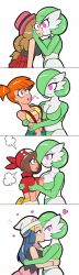 5girls anthro bandana beanie blue_hair brown_hair clothed dawn_(pokemon) draining_kiss draining_kiss_(pokemon_move) energy_drain female female_only gardevoir hypnosis kasumi_(pokemon) kissing may_(pokemon) misty_(pokemon) multiple_girls orange_hair pokemon pokemon_(species) pokemon_dppt pokemon_rgby pokemon_rse pokemon_xy pokephilia purple_eyes serena_(pokemon) side_ponytail yuri