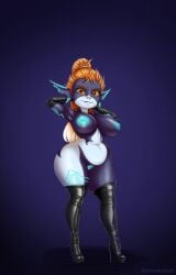 1girls breasts dixieduckart female female_only heels_only high_heel_boots high_heels imp_midna latex midna nipples pussy solo tagme the_legend_of_zelda thigh_boots twilight_princess