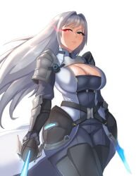 1girls 2022 big_breasts blue_eyes busty cleavage clothed ethel_(xenoblade) glowing_eye heroes_(xenoblade_3) huge_breasts large_breasts linkxs nintendo silver_hair thick_thighs white_background xenoblade_(series) xenoblade_chronicles_3