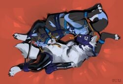 2022 69_position absurd_res animal_genitalia animal_urethral_insertion anthro anthro_on_anthro arms_tied arrin artist_name bar barefoot bassenji black_claws black_clothing black_legwear black_pawpads black_stockings blue_body blue_fur blue_hair blue_harness blue_highlights bodily_fluids body_modification bondage bound canid canine canis castrated castration catheter chains claws clothed clothing collar countershade_feet countershade_tail countershade_torso countershading digital_media_(artwork) digital_painting_(artwork) domestic_dog dracenfer drooling duo eunuch feet fur genital_fluids genital_mutilation genital_torture genitals gloves grey_body grey_fur hair handwear harness hi_res highlights_(coloring) humiliating_tattoo husky latex latex_gloves latex_stockings leaking leash legwear light_body light_countershading male male_urethral_insertion mammal medical_instrument mittens mitts muzzle_(disambiguation) muzzle_(object) muzzled neck_tuft nipple_piercing nipples nordic_sled_dog oral pawpads paws peeing piercing pink_nipples pink_tongue red_eyes red_sheets saliva scar scientific_instrument sex sheath spitz spreading stockings submissive submissive_anthro submissive_male toe_claws tongue tuft urethral_insertion urine watersports white_body white_fur white_inner_ear wolf