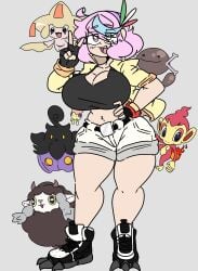 big_breasts breasts chimchar female goomy heart heart-shaped_pupils inakotho jirachi original_character paldean_wooper pokémon_(species) pokemon pokemon_(species) pokemon_sv pumpkaboo shiny_chimchar shiny_goomy shiny_jirachi shiny_pokemon shiny_pumpkaboo shiny_wooloo tagme wooloo wooper