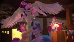 16:9 3d_(artwork) absurd_res anal anthro anthrofied breasts cunnilingus digital_media_(artwork) equid equine female genitals group group_sex hasbro hi_res izzy_moonbow_(mlp) loveslove male male/female mammal mlp_g5 my_little_pony nude oral pegasus penis pipp_petals_(mlp) pussy rimming sex sibling sister sisters spreading sunny_starscout_(mlp) vaginal_penetration walk-in widescreen wings zipp_storm_(mlp)