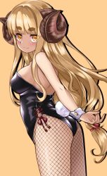 anila_(granblue_fantasy) bare_shoulders blonde_hair breasts bunny_ears bunny_girl bunny_tail bunnysuit eyebrows_visible_through_hair gin_(shioyude) granblue_fantasy medium_breasts tagme thick_thighs