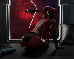 1girls 3d alien alien_girl athletic athletic_female big_ass big_breasts big_butt black_boots boots darth_talon drinkerofskies elbow_gloves female female_only fit fit_female gloves highres indoors large_ass large_breasts lekku lethan_twi'lek lightsaber looking_back panties rear_view red_skin sith solo star_wars thick_thighs thigh_boots tribal_markings twi'lek villainess window yellow_eyes