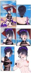 breasts ear_penetration fate/grand_order mind_control murasaki_shikibu_(fate) parasite possession sea slime tsf