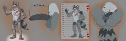 1boy 4_toes absurd_res anthro anus ass athletic balls ballsack big_penis body_fur bone chart claws dark_anus dark_penis erection feet flaccid_penis fluffy_tail foreskin foreskin_folds genitals grey_fur hairless_balls hairless_feet hairless_hands hi_res humanoid humanoid_penis lwitch7 male male_nipples male_only male_pubic_hair mammal markings masculine model_sheet muscles muscular_male partially_retracted_foreskin pecs penis perineum presenting presenting_anus presenting_hindquarters procyonid pubes raccoon red_eyes ring_(marking) ringtail ripley_(lwitch7) scar scars scars_all_over scrotum shaggy_fur shortstack simple_background size_chart skull solo spread_legs spreading tail_markings tattoo testicles toe_claws toes uncut unretracted_foreskin veiny_penis