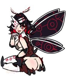 1girls artist_signature ass big_ass big_breasts big_butt bikini_top black_hair breasts exposed_ass feelers feet female female_focus female_only indie_virtual_youtuber insect_humanoid insect_wings insectoid looking_at_viewer looking_back moth moth_girl moth_humanoid mouth no_panties one_eye_covered one_eye_obstructed pose posing rear_view red_eyes red_highlights sideboob sole_female solo solo_female solo_focus synical_(artist) tongue tongue_out transparent_background twitch two_tone_hair vaileia virtual_youtuber