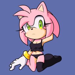 amy_rose black_legwear female fixink panties pink_fur pink_hair small_breasts sonic_(series) stockings tank_top