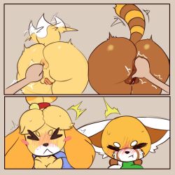 isabelle (animal crossing) from aggressive retsuko by ichduhernz