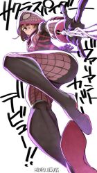 brown_eyes brown_hair female female_focus female_only fishnet fishnet_armwear fishnet_legwear foot_focus hida_hiruka hood hood_up hoodie japanese_text marvel marvel_comics medium_breasts sakura_spider short_hair shounen_jump shueisha skin_tight smile smiling spandex spider-man_(series) superhero superhero_costume superheroine thick_thighs thighs toned toned_female toned_legs up_view wide_hips wide_thighs