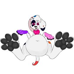 absurd_res ashantihyena_(artist) belly canid canine canis clothed clothing da_vinci_(101_dalmatians) dalmatian domestic_dog feet female feral foot_fetish foot_focus hi_res mammal partially_clothed pawpads paws solo tongue tongue_out vore