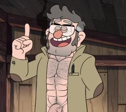 6_fingers abs balls coat drawfag drawthread_request edit edited erection gay genitals gravity_falls grey_hair hairy male male_only mature mature_male multi_digit multi_finger pecs penis retracted_foreskin screencap screenshot screenshot_edit smooth_skin stanford_pines straight_hair uncut unknown_artist yaoi