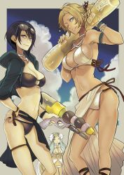 alternate_costume beach bikini black_bikini black_swimsuit blonde_female breasts catherine_(fire_emblem) cleavage female fire_emblem fire_emblem:_three_houses masakikazuyoshi nintendo official_alternate_costume rhea_(fire_emblem) rhea_(summer)_(fire_emblem) sarong shamir_nevrand source_larger swimsuit water_gun watergun white_bikini white_swimsuit