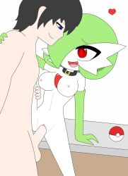 absurd_res bodily_fluids breasts collar cowgirl_position duo female from_front_position gardevoir genital_fluids genitals heart hi_res human human_on_humanoid human_penetrating humanoid humanoid_penetrated interspecies male male/female mammal nintendo on_bottom on_top penetration penile penile_penetration penis penis_in_pussy pokémon_(species) pokeball pokemon pokemon_(species) purplecliffe pussy pussy_juice raised_leg roguecolonel303 sex standing standing_sex vaginal_penetration video_games