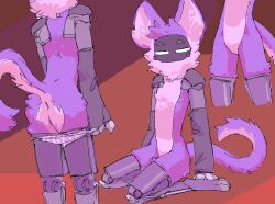 android anthro anus ass chest_tuft cybernetic_arm cybernetic_face cybernetic_leg cybernetic_limb cybernetics female flat_chested fur genitals kirsken_(virteil) long_tail machine mammal neck_tuft presenting presenting_hindquarters pussy robot solo tuft virteil