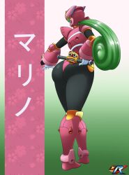 1girls ass big_ass green_hair hyoumaru marino mega_man mega_man_x mega_man_x_dive tagme