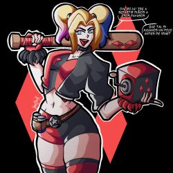 1girls bat batman_(series) big_ass blonde_hair clown_girl dc dc_comics harley_quinn multiversus paresseux0w0 poison_ivy thick_thighs wholesome