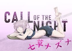 ass blue_eyes call_of_the_night feet nanakusa_nazuna pink_hair screegdbz skinny small_breasts small_waist vampire yofukashi_no_uta